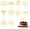 20 Pcs Happy Birthday Cake Topper, Mirror Acrylic Gold Silver Happy Birthday Cake Decorations, 10 Different Shapes Sign for Party Supplies