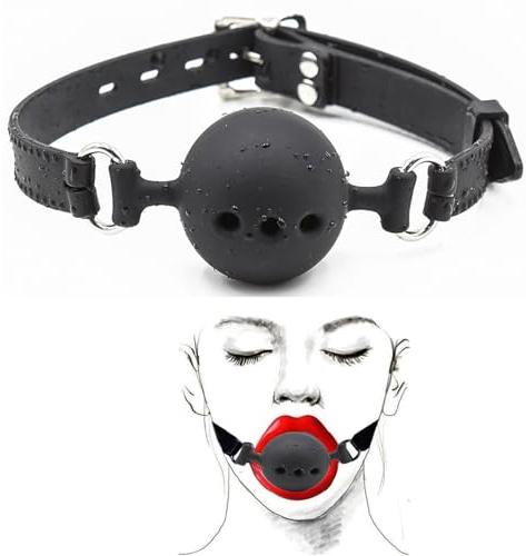 Breathable Silicone Sex Gag Open Mouth Bondage Ball Gags Bite Gag Muzzles