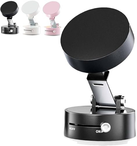 PZCC Support Magnetique Telephone Voiture, Support de Téléphone Portable à Ventouse Double Face, Pliable, Force D'aspiration N52, Adapté au Bureau, au GPS de Voiture, Salle de Sport (Noir)