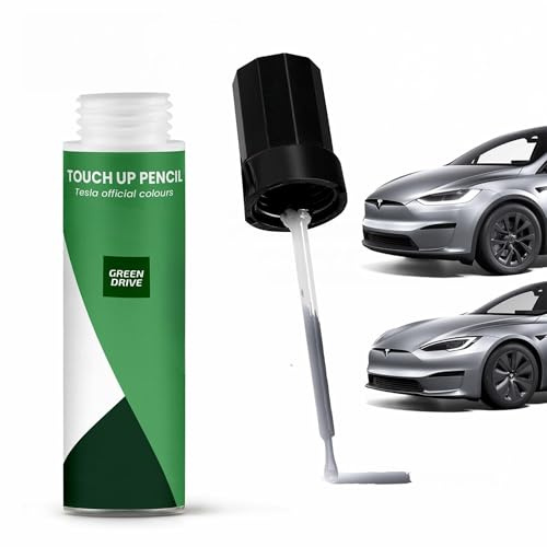 GREEN DRIVE - Stylo Retouche Peinture Carrosserie - Quicksilver Gris - Tesla Model 3 & Y - Stylo Efface Rayure Carrosserie - Séchage Rapide - Protection UV