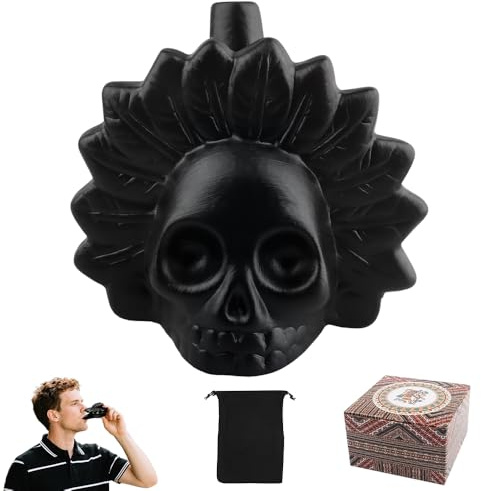 SGZIOO Aztec Death Whistle, Aztec Whistle of Death, Screaming Aztec Ghost Whistles, Loudest Human Sounding Screams War Whistles, Aztec Bagpipes, Self Defense, for Halloween, Day of the Dead, Christmas