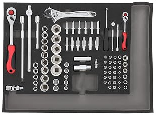 GEDORE red Steckschlüssel-Satz 1/4' + 1/2' und Zubehör im 3/3 Schaumstoffmodul, 84-teilig