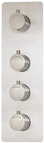 vanvilla 3-Wege Unterputz Duscharmatur Thermostat Edelstahl gebürstet | Brausearmatur Armatur Dusche VUP