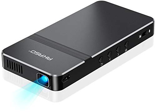 AKASO Pico Projector, Mini Projector Portable 1080P Hd Dlp Led 50 Ansi LuMen's With Wifi, Hdmi, Usb, Micro Sd & 3.5Mm Audio And Remote Control For Iphone/ Android/ Laptop/ Pc/ Game/ Home Theater
