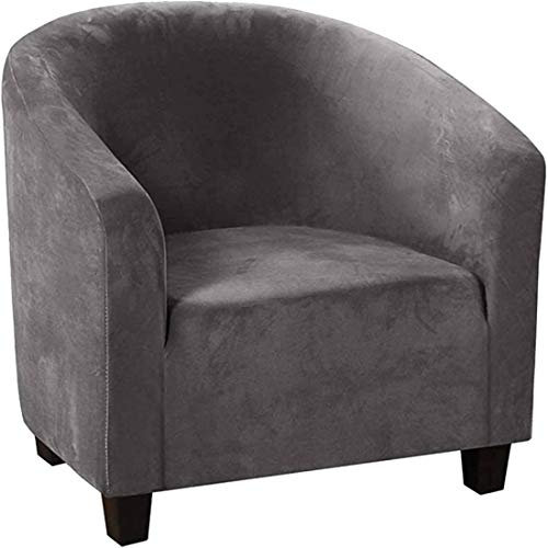 BXFUL Sesselhussen Sesselbezug Stretch Elastisch Sofahusse Sofabezug Sesselschoner Couch Husse Sofaüberwurf für Clubsessel Loungesessel Cocktailsessel (Grau)
