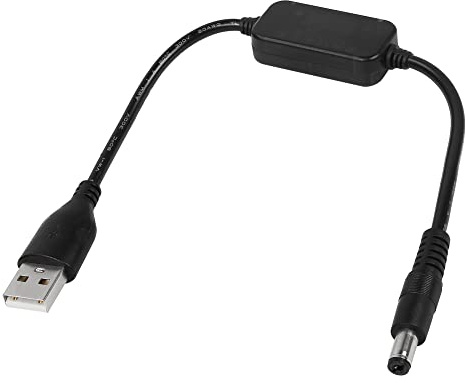CERRXIAN 1 FT USB 5V to DC 12V Step Up Converter Cable, Power Adapter With 5.5 x 2.1mm Jack, 5V 2A to 12V 0.8A