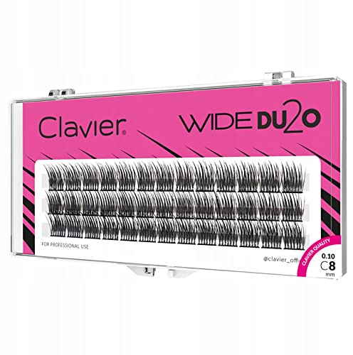 Clavier Ciglia artificiali in ciuffi WIDE Du2o, ciglia in un ciuffo, diverse lunghezze da 8 a 14 mm, ultra volume, per un look perfetto (8MM)