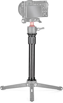 Andoer Universal Carbon Fiber Tripod Extension Pole 2-Section Extendable Rod Max. Height 32cm/12.6in with 1/4 Inch Screw for Tripod Monopod