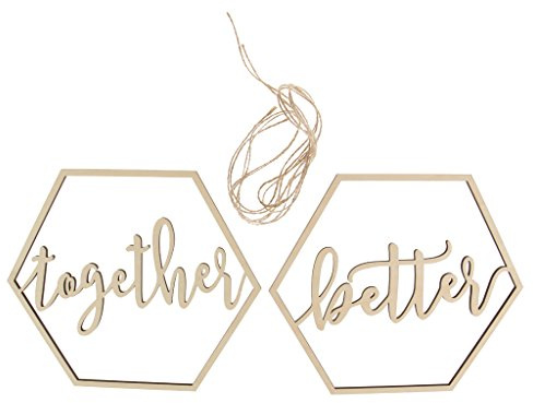 Holzschilder mit Aufschrift Better Together, für Hochzeitsstühle, Dekoration