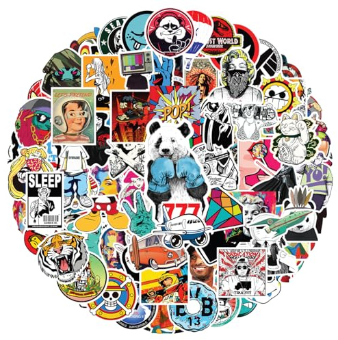 Cool Style Aufkleber, Wasserdicht Vinyl Rock Stil Stickers für Laptop Wasserflasche Skateboard Fahrrad Helmet Gitarre Reisekoffer Gepäck Möbel Scrapbook Handyhülle [100 Stück]