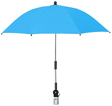 NEOITY Sombrilla para Silla con Abrazadera, Protección UV, Sombrilla De Playa Flexible, Sombrilla Portátil para Patio, Playa, Sillas De Ruedas, Carros De Golf(Azul)
