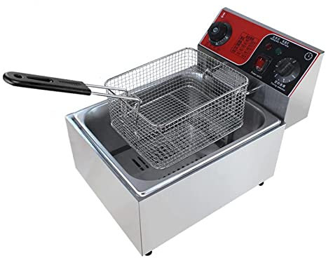ANIFM Friggitrice elettrica Professionale Professionale, friggitrice da banco in Acciaio Inossidabile con Controllo della Temperatura e cestello Comfortable Anniversary
