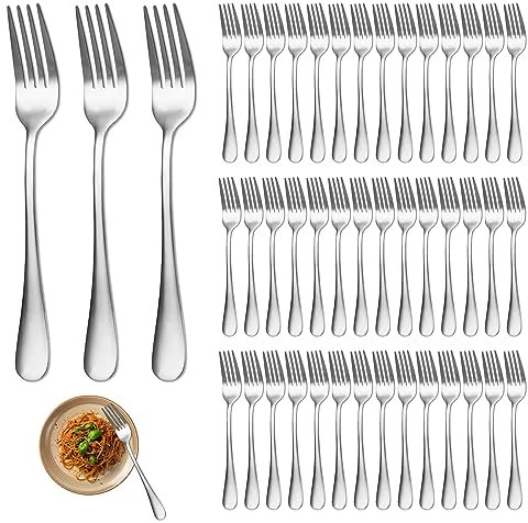 DAJAVE 48 Stück Gabeln, Edelstah Gabeln Set, 20,7cm Edelstahl Gabel Set, Tafelgabeln, Dessertgabeln set, Besteck gabeln, Spiegelpoliert, Polierte Gabel für Haushalt/Küche/Restaurant, Spülmaschinenfest