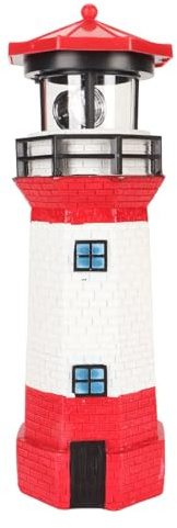 Zerodis Solar Leuchtturm 360 Grad LED Gartenleuchtturm Dekoration Fadeless Harz LED Gartenleuchtturm
