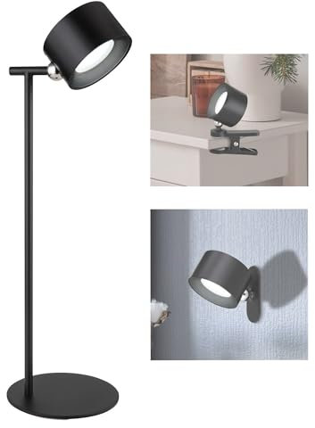 bmf-versand® Tischlampe Kabellos mit Akku LED - 4in1 Tischleuchte Wandleuchte Klemmleuchte Dimmbar ohne Kabel - Touchdimmer Farbwechsel - Wandlampe ohne Stromanschluss