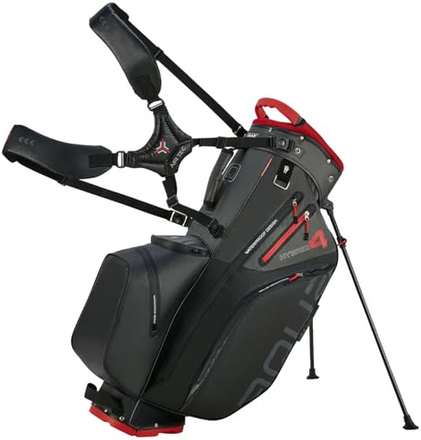 Big Max Aqua Hybrid 4 Golftasche (Schwarz/Dunkelgrau/Rot)