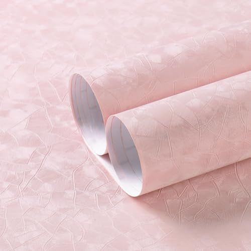 Yasinet Papel tapiz extraíble rosa moderno en relieve grueso autoadhesivo rosa texturizado para armarios, paredes, rollo de vinilo impermeable, 78.7 x 15.7 pulgadas