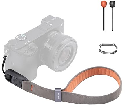 PGYTECH Kamera-Handschlaufe Air, Verstellbarer Schnellverschluss-Kameragurt für Fujifilm x100vi Filmkamera/Vintage-Kameras/Spiegellose Kamera,Eichen Grau