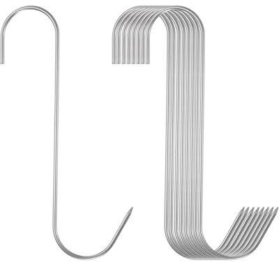 QUARKZMAN 8pz Ganci per Carne da 7 in Acciaio Inossidabile 304 Ganci da Macellaio a Forma di S, per Appendere Affumicare, Grigliare, Costolette di Manzo, Bbq (Carico Max 11 Libbre)