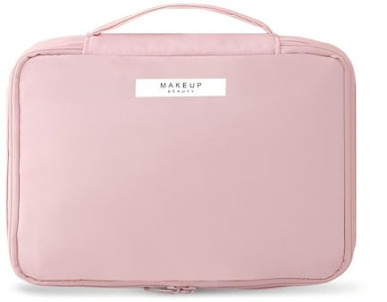 Borsa da Trucco, Pochette Trucchi, Beauty Case da Viaggio Donna Borsa da Toilette, Organizer per Cosmetici per Donne e Ragazze, Perfetto per Viaggio (Pink)
