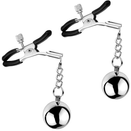 MACQIU Pinces à Seins avec Décorations suspendues, Sex toys Extrêmes Entraînement aux tétons, BDSM Jouets de Mamelon Réglables, Jouets de Mamelon Pince de Clitoris (Forme A)