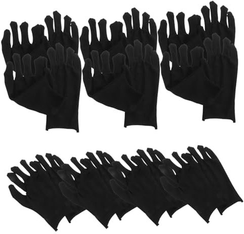 HOMOBABE 12 Paar Verdickte Baumwollhandschuhe Arbeitsschutz Sicherheitshandschuhe Größe l Schwarz Bequeme Arbeitshandschuhe Mit Robustem Material Für Garten Und Handwerk