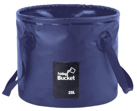 YIZITU Bacini di pesca Trasportatore di acqua PVC Secchio da pesca Borsa da pesca con manico Barili da pesca Contenitore pieghevole Tackle Bag, Blu scuro 12l