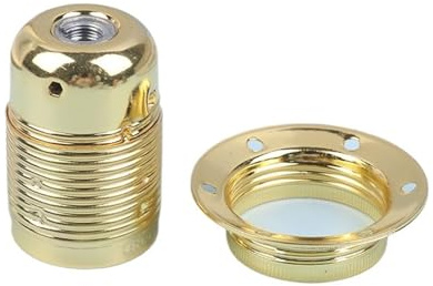 NZBZKKNBCP Portalámparas de Metal atornillado E27, portalámparas Vintage Pulido, Base de lámpara DIY, Adaptador Retro for luminaria. Base de lámpara(Gold)