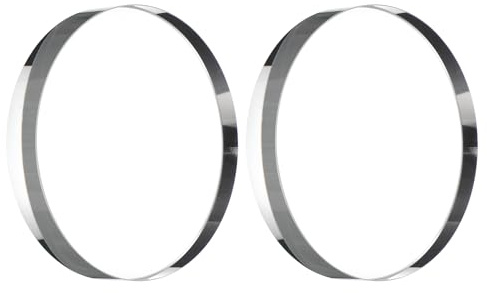 PATIKIL 2 Pcs Clear Glass Paperweight, 2.36 x 2.36 x 0.39 Inch Clear Paperweight Decorative for Home Decoration Reading Photography Daily Office Gifts, Clear(Round)