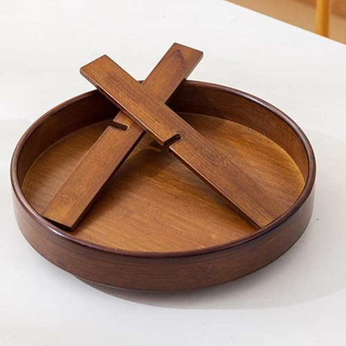 Carrusel de especias de madera de 12 pulgadas, antideslizante, giratorio, solución de almacenamiento que ahorra espacio, plato giratorio de 360° para un fácil acceso a condimentos y hierbas