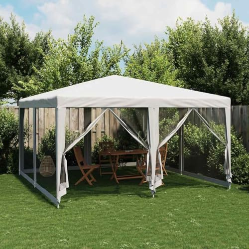 Genérico Carpa para Fiestas con 8 Paredes de Malla HDPE Blanco 4x4 m,Casa y jardín,Jardín,Artículos de Exterior,Estructuras de Exteriores,Carpas y cenadores-4010061