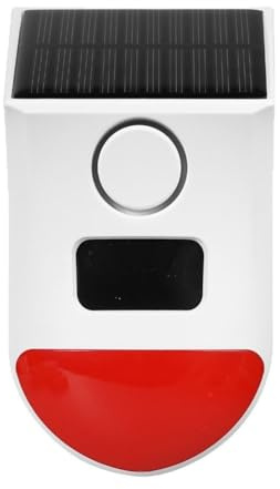 UTTASU Alarma de luz y sonido WiFi para Tuya Smart Home Solar con detección de movimiento 120dB Sirena Control remoto App Monitoreo 360° ajustable