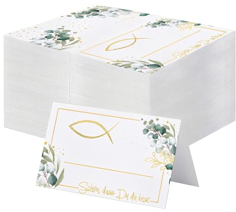 KAHZOR 20 Stück Tischkarten，Tischkarten Hochzeit，Tischkarten Schön Dass Du Da Bist，Namensschilder Hochzeit，Tischdeko Platzkarten für Hochzeiten，Taufen，Geburtstage，Kommunion