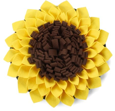 1 Pièce Tapis de Fouille Chien Tournesol, 1 Pièce en Feutre Antidérapant | Feutre Jaune, pour Chiens et Chats de Petite et Moyenne Taille, Nombreuses Cachettes, Lavable en Machine, Pliable et Portable