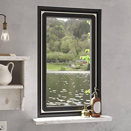 sephironlbb Magnet- Fliegengitter Weiß 80x140 cm mit selbstklebendem Klettband und Magnetrahmen für Fenster, zuschneidbar, ohne Bohren, ideal für Balkon-, Terrassentür, Schlafzimmer, Küche