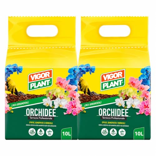 Terriccio Professionale Orchidee 20 L (2 Confezioni) | Substrato per Orchidee Epifite, Semiepifite e Terricole con Corteccia di Pino, Fibra di Cocco e Torba Baltica | Aerato e Drenante