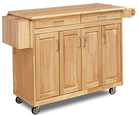 Homestyles General Line Natural Mobile Kitchen Cart, 54W