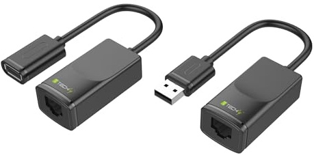 Techly 103199 Extender USB su Cavo Cat.5E/6 60m Nero