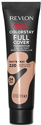 Revlon Liquid Foundation, ColorStay Face Makeup for Normal and Dry Skin, Longwear Full Coverage with Matte Finish, Oil Free, Natural Beige, 1.0 Fl Oz