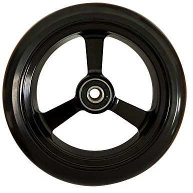 RIANTWHEEL, 5.0 X 1.0 inch, Solid, PU Wheels, Wheelchair Casters, Aluminum Rim, one Pair (Black)