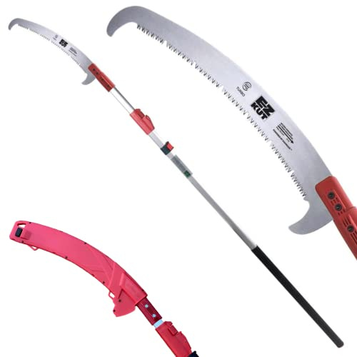 EZ Kut Professional Pole Saw 20’ Extendable - Manual Pole Saw for Tree Trimming. Branch Cutter with Double Hook for Branch Removal - Best Tree Pruner. Tree trimmer pole saw. Since 1988