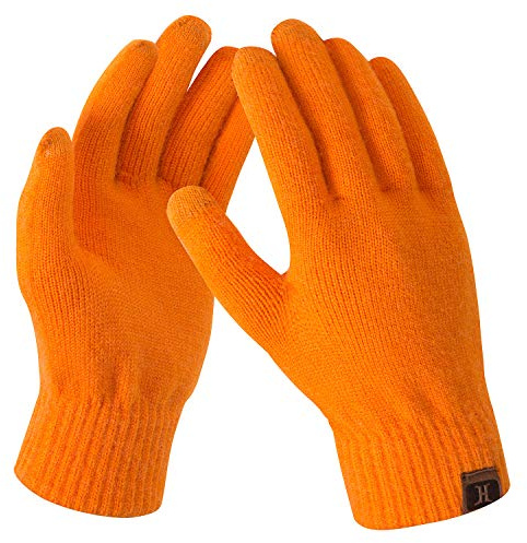Bequemer Laden Damen Winter Warme Touchscreen Handschuhe Orange