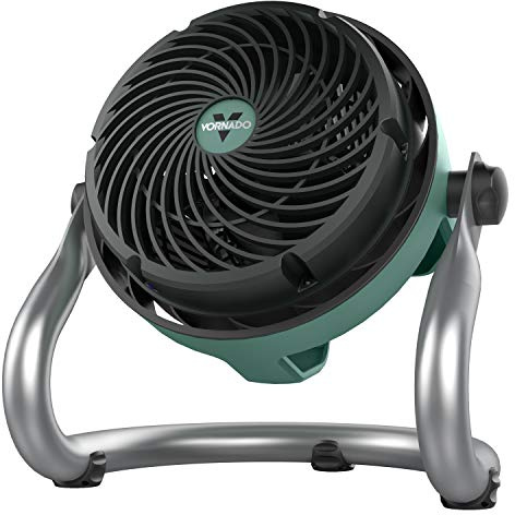 Vornado EXO51 Small Heavy Duty Air Circulator, 3-Speed High Velocity Shop Fan, Dustproof and Water-Resistant, Powerful Motor, Industrial High Impact Case, Whole Room Air Circulator, Green