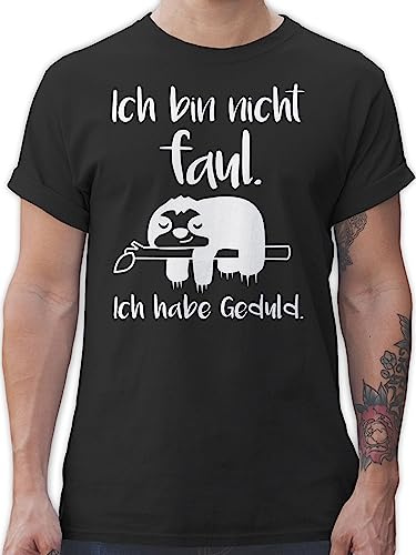 T-Shirt Herren - Sprüche Statement mit Spruch - Ich Bin Nicht faul weiß - S - Schwarz - mottoshirts spruchshirts sprueche Sloth Shirts Shirt Motto Spruchshirt sprüchen faultier t-Shirts
