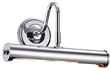 Lights4Living Modern Polished Silver Chrome Swan Neck Adjustable Picture Light - LED Compatible (12')