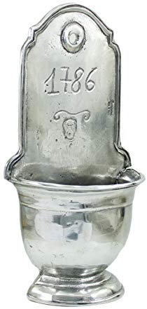 Cavagnini Acquasantiera in Peltro Artistica da casa da Appendere da Camera Colore Argento