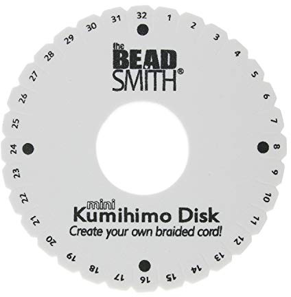 The Beadsmith - Mini disco rotondo Kumihimo, diametro 11,4 cm, spessore spessore 3/8, strumenti per gioielli per intrecciare, confezione da 20 dischi