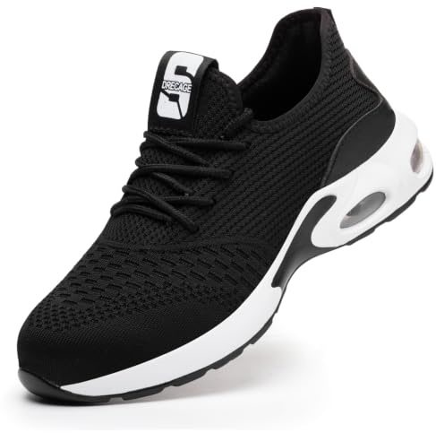 Nasogetch Safety Trainers Men Women Steel Cap Trainers Lightweight Safety Shoes Breathable Cushion Non Slip
