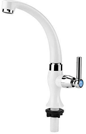 Plástico ABS, grifo frío único, lavabo, grifo de agua, lavabo de baño, accesorios para fregadero de cocina, G1 / 2 para baño, cocina(Mango recto)