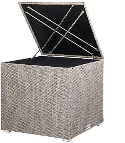 Casaria® Auflagenbox Kissenbox 318 L Garten Aufbewahrungsbox Polyrattan Creme